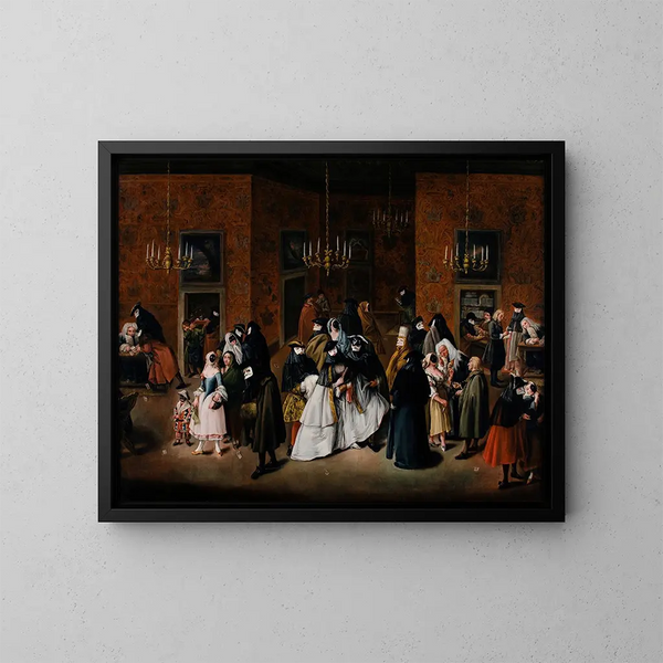 Le Ridotto - Pietro Longhi — indrammet kunstværk på væggen
