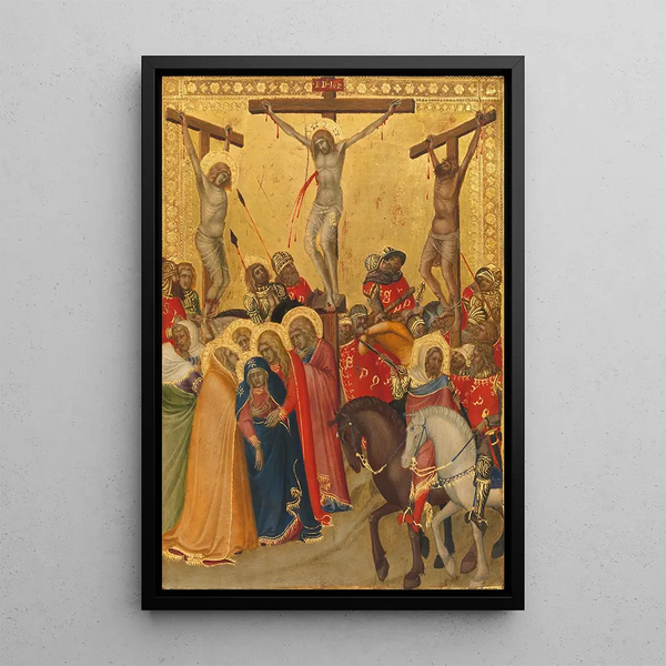La Crucifixion - Pietro Lorenzetti — indrammet kunstværk på væggen