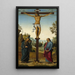 La Crucifixion med Jomfru Maria, Sankt Johannes, Sankt Jerome og Sankt Maria Magdalene - Pietro Perugino — indrammet kunstværk på væggen