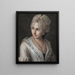 En elegant ung kvinde med en blondehue - Pietro Rotari — indrammet kunstværk på væggen