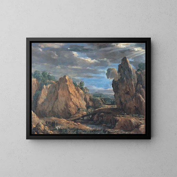 Pietro da Cortona - Tolfa-alunminerne — indrammet kunstværk på væggen