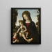 La Vierge à l'Enfant Jésus og Sankt Johannes - Pinturicchio — indrammet kunstværk på væggen