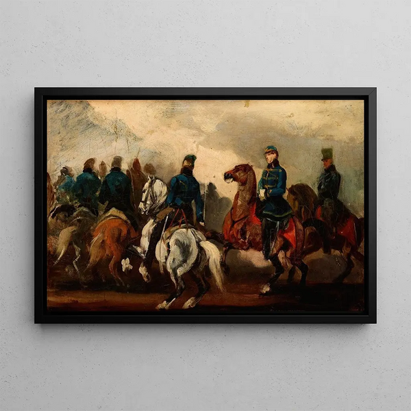 Détachement de hussards autrichiens - Piotr Michałowski — indrammet kunstværk på væggen