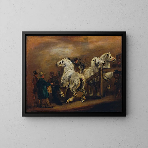 Marché aux chevaux - Piotr Michałowski — indrammet kunstværk på væggen