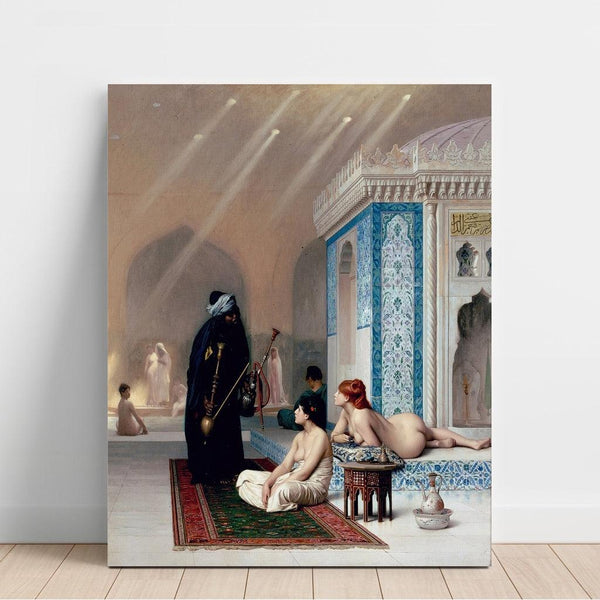 Reproduktion af maleriet Pool i et haremsrum - Jean-Léon Gérôme