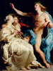 Apollon og de to Museer - Pompeo Batoni — visning af kunstværket