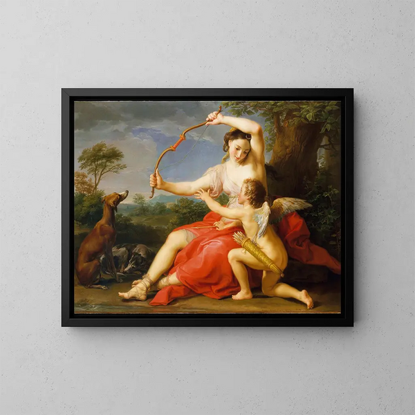 Diane og Cupidon - Pompeo Batoni — indrammet kunstværk på væggen