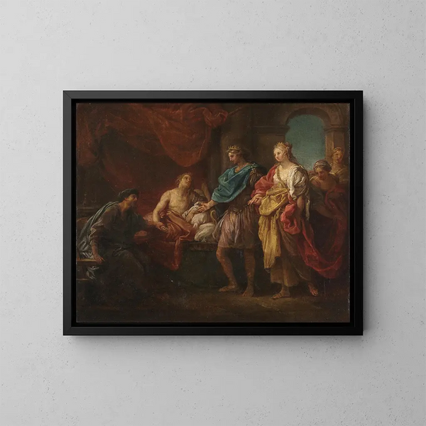 Studie for Antiochus og Stratonice - Pompeo Batoni — indrammet kunstværk på væggen
