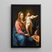 La Vierge à l'Enfant med den lille Sankt Johannes Døberen - Pompeo Batoni — indrammet kunstværk på væggen