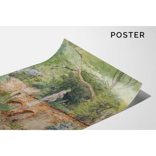 Pont en briques avec une statue en pierre à Mödling - Marie Egner | Reproduction Tableau Décoration murale affiche copie