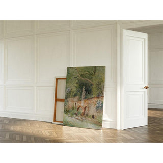 Pont en briques avec une statue en pierre à Mödling - Marie Egner | Reproduction Tableau Décoration murale affiche copie