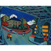 Reproduktion af maleriet af et jernbanetog på Löbtauer-gaden i Dresden - Ernst Ludwig Kirchner