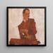 Portrait af Arthur Roessler - Egon Schiele — indrammet kunstværk på væggen