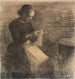 Portrait af Ida Hammershi med håndarbejde - Vilhelm Hammershi — visning af kunstværket