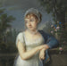Portrait af en Kvinde Ved en Rækværk - Jean-Baptiste-Jacques Augustin — vist i et interiør
