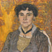 Portrait af en dame - Alexander Yakovlevich Golovin — vist i et interiør