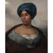 Reproduktion af maleriet af et portræt af en kvinde med blå turban - Eugène Delacroix