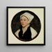 Portræt af en ung kvinde med en hvid hat - Hans Holbein den Yngre — vægpræsentation af kunstværket