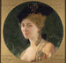 Portraitmaleri af Cécile Sorel 1873-1966, medlem af Comédie-Française i rollen som grevinden i Figaros Bryllup - Louis Édouard Fournier — visning af kunstværket