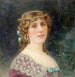 Portrait af Gabrielle Robinne, medlem af Comédie-Française i rollen som Elmire i Tartuffe - Louis Édouard Fournier — visning af kunstværket