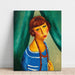 Reproduktion af maleriet Portrait af Marguerite Gros, søster til fru Renée Kisling - Moïse Kisling