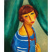 Reproduktion af maleriet Portrait af Marguerite Gros, søster til fru Renée Kisling - Moïse Kisling