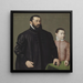 Portrait af guldsmed i Nürnberg Hans Lencker 1523-1585 og hans 9-årige søn Elisius den Yngre - Nicolas Neufchâtel — indrammet kunstværk på væggen