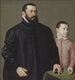 Portrait af guldsmed i Nürnberg Hans Lencker 1523-1585 og hans 9-årige søn Elisius den Yngre - Nicolas Neufchâtel — visning af kunstværket