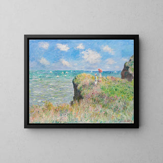 Promenade på klippen, Pourville af Claude Monet