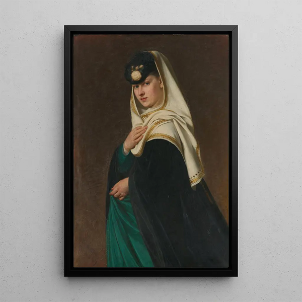 Portrait de femme - R. Max Seemann — indrammet kunstværk på væggen