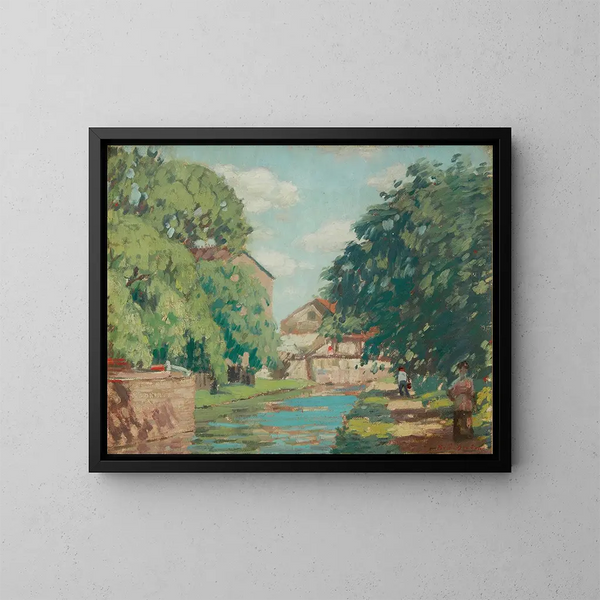 Sentier de halage ved kanalen ved New Hope - Rae Sloan Bredin — indrammet kunstværk på væggen
