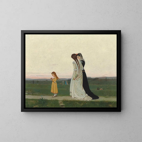"La promenade du soir, environs de Florence" - Raffaello Sorbi — indrammet kunstværk på væggen