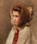 Portrait af en dame med en hat set fra siden - Raimund Ritter von Wichera — visning af kunstværket