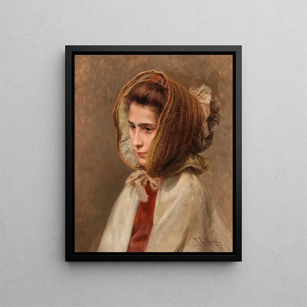 Raimund Ritter von Wichera - Bildnis einer Dame mit Haube in Seitenansicht.webp