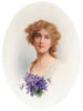 Portræt af en dame med violer - Raimund Ritter von Wichera — visning af kunstværket