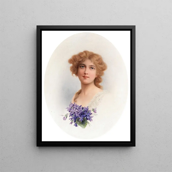 Raimund Ritter von Wichera - Damenportrait mit Veilchen.webp