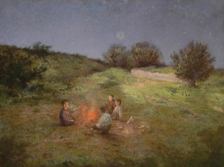 Raimund Ritter von Wichera - Kinder am Lagerfeuer.webp