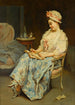 Et øjebliks refleksion - Raimundo de Madrazo y Garreta — visning af kunstværket