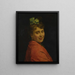 En portræt af en dame med et rødt tørklæde - Raimundo de Madrazo y Garreta — indrammet kunstværk på væggen