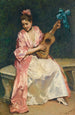 Aline med guitar - Raimundo de Madrazo y Garreta — visning af kunstværket