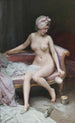 Efter badet, kvinde i nøgenhed - Raimundo de Madrazo y Garreta — visning af kunstværket