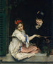 Piger ved vinduet - Raimundo de Madrazo y Garreta — visning af kunstværket