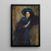 Portrait af en dame i blå - Raimundo de Madrazo y Garreta — indrammet kunstværk på væggen