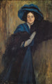 Portrait af en dame i blå - Raimundo de Madrazo y Garreta — visning af kunstværket