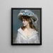 Kvinde i hvid - Raimundo de Madrazo y Garreta — indrammet kunstværk på væggen