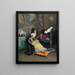 Kvinde med en papegøje - Raimundo de Madrazo y Garreta — indrammet kunstværk på væggen
