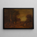 Landskab ved måneskin med indianere - Ralph Albert Blakelock — indrammet kunstværk på væggen