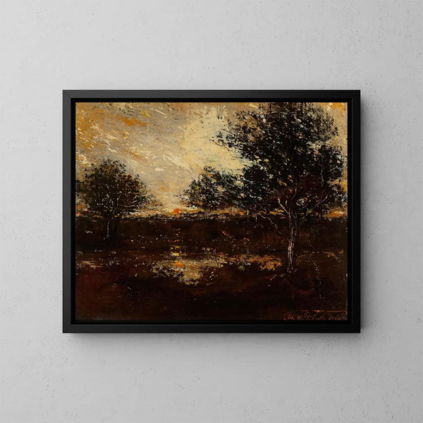 Refleksioner - Ralph Albert Blakelock — indrammet kunstværk på væggen