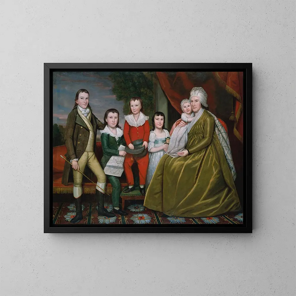Madame Noah Smith og hendes børn - Ralph Earl — indrammet kunstværk på væggen