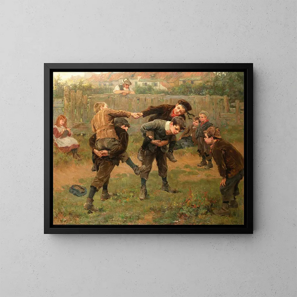 Le Tournoi - Ralph Hedley — indrammet kunstværk på væggen